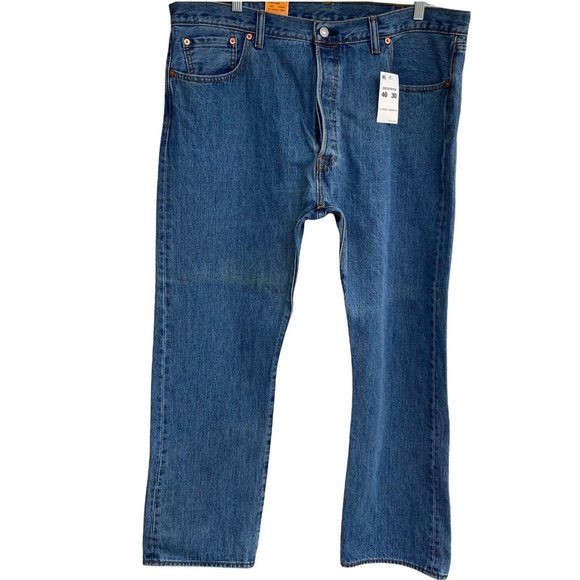 Mens Jeans 40x30 Straight Button Fly 